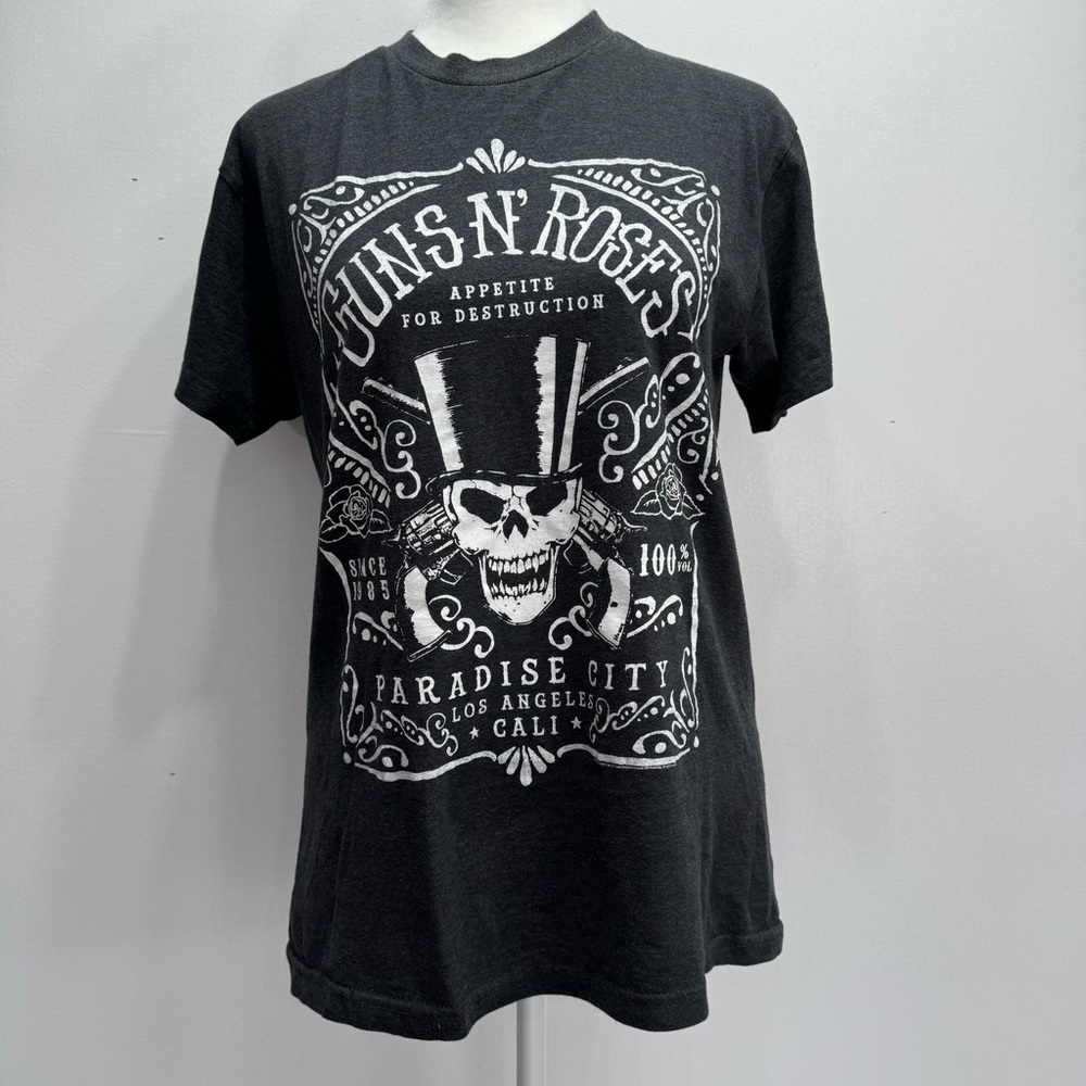 Guns & Roses Appetite for Destruction Paradise City Los Angeles CALI Skull Tee